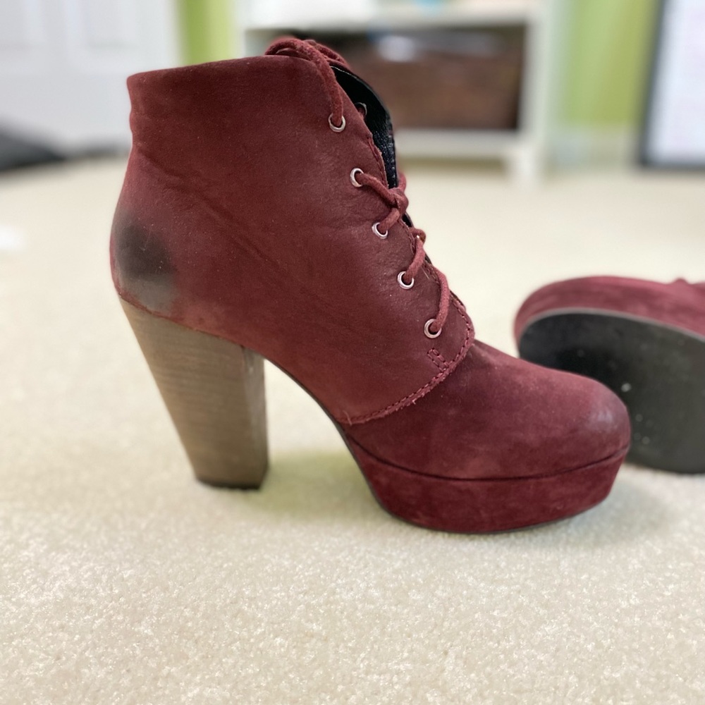 Steve Madden raspy burgundy tie booties 7.5 - Picture 5 of 5